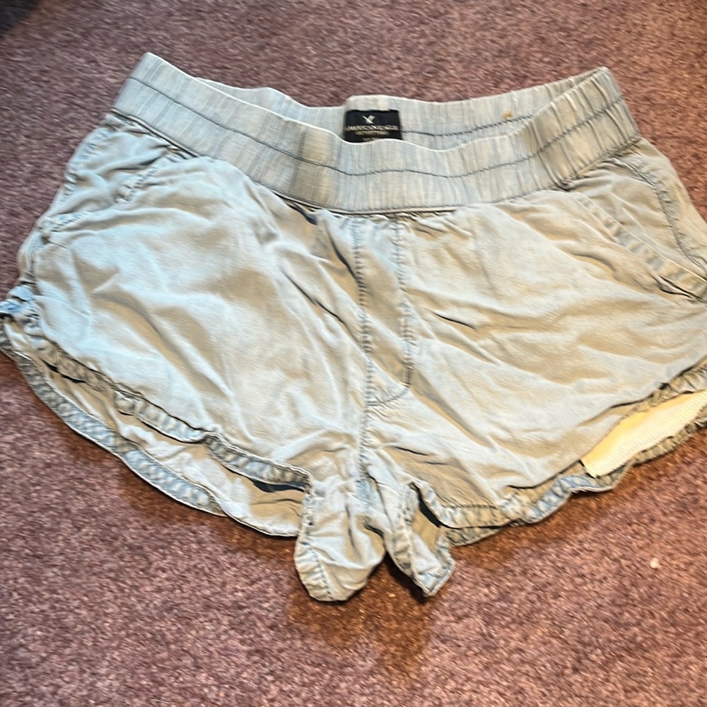 Shorts fake jean print cotton